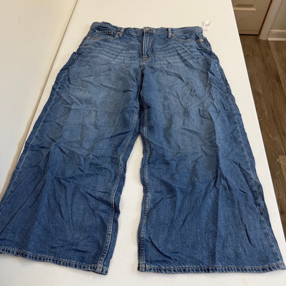 GAP Denim - Gap Baggy Mid Rise Wide Leg Blue Jeans 33/16 S 665752-00-1 Short Inseam NWT